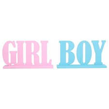 Gender Reveal Table Decoration Boy Or Girl Sign Wooden Centerpiece Baby Shower