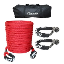 Recovery Kinetic Tow Rope Energy Truck Tow Snatch Strap 1"×30' w/2 Soft Shackles