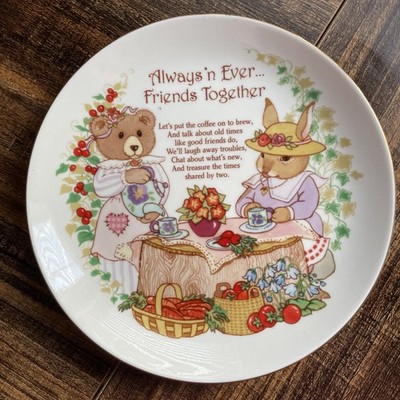 1995 Heirloom Editions plate By Paula '' Always N Ever Friends together'' 6-1/2''