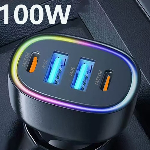 Chargeur Voiture 100W 4 Ports USB C A Charge Rapide Compatible avec 12 Véhicule - Photo 23 sur 24