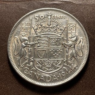 1944 Canada 50 Cents Silver Half Dollar Condition As Shown #115