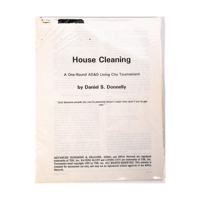 #ad TSR Damp;D House Cleaning A Living City Tournament VG $395.00