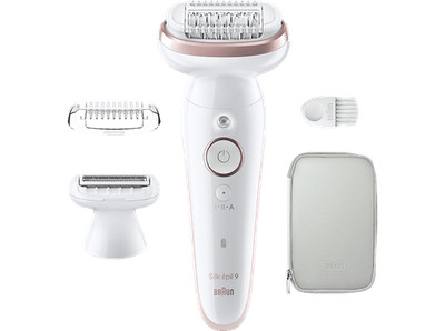 Braun Silk-épil 9 9-030 Epilierer Weiß/Flamingorosa (Akkubetrieb) Aussteller