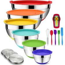 Mixing Bowls with Airtight Lids, 20PCS Stainless Steel Mixing Bowls Set