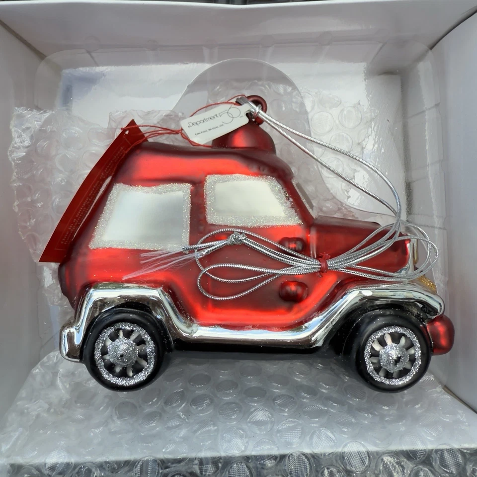 De Colección Años 90 Departamento 56 Vidrio Mercurio Deportivo Vehículo Utilitario Adorno Grande Coche Rojo Brillante Foto 2 de 4