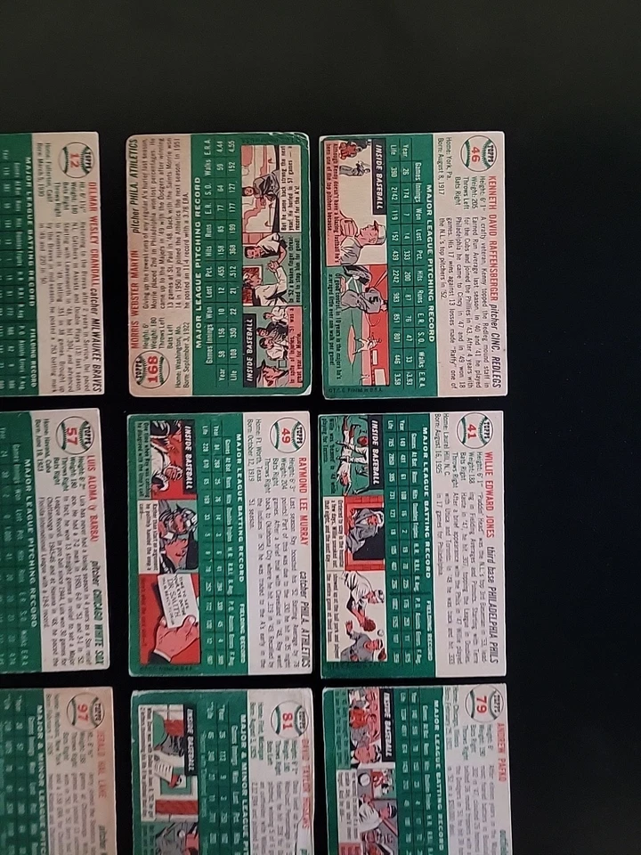 Lote de tarjetas de béisbol 1954 Topps - 20 tarjetas vintage - con Andy Pafko y Del Crandall Foto 4 de 4