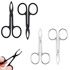 Tweezers Scissor Straight Tip Brow Scissors for Hair Remover Eyebrows Care