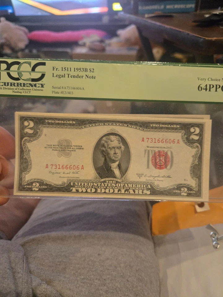 1953-b $2 two dollar 64ppq U.S. Note red seal - Image 3 of 3