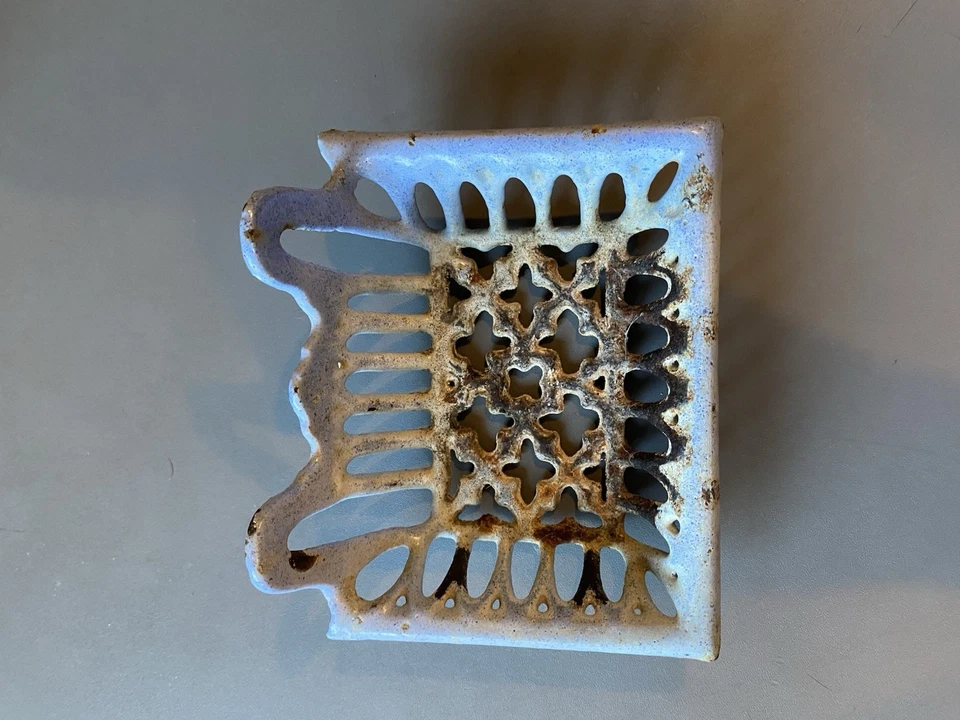 ancien porte savon fonte émaillée bleu salle de bain vintage - Photo 2/4