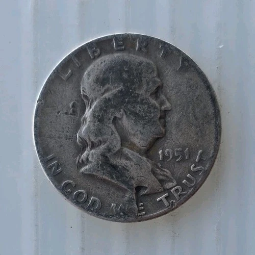 1951 Franklin Half Dollar Silver Business Strike 50C Circulated US Coin