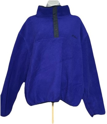 VTG LL Bean 1/4 Snap Fleece Pullover Women Large Purple Freeport Maine USA 90s