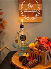 Blade and Bow Bourbon Bottle Oil Lamp Handmade Upcycled Whiskey Bar Decor