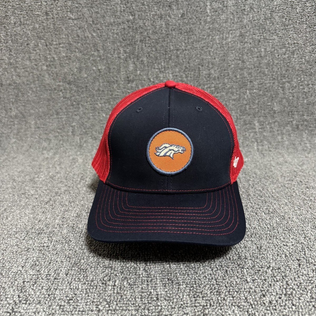 '47 Brand Denver Broncos Trucker Snapback Navy Red Hat Adjustable NFL