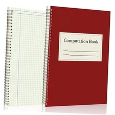 Pack Computation Notebook Spiral 4 X 4 Quad National Graph Paper 9 1/4" x 3 Rad
