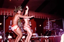 June 1971 Man & Woman Dancing Hawaii HULA  Kodachrome Transparency Slide RefA59