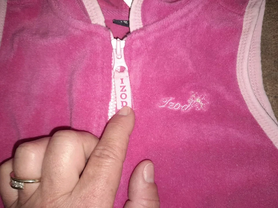 Izod розовый с капюшоном махровый плавать чехол платье ребенка ясельного возраста девочки размер 4T - Изображение 4 из 4