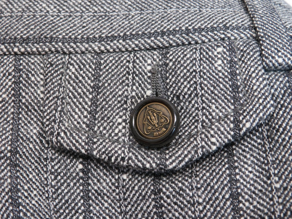 NEW GUCCI GRAY STRIPED WOOL CLASSIC FIT HYSTERIA 237983