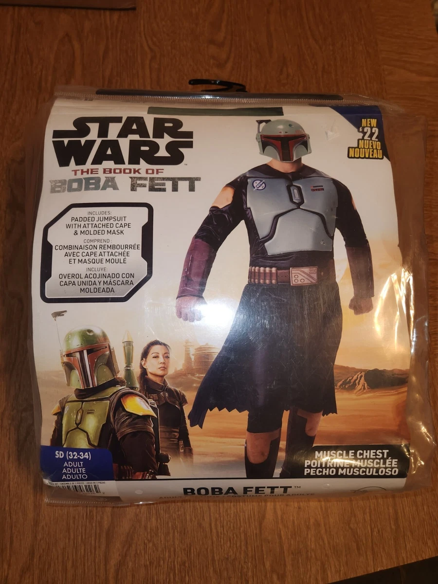 Star Wars Adult Book of Boba Fett Dress Up Costume Size SD 32 34 Jazwares NWT