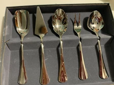 International Silver SMITHFIELD 5-Pc Snack Set Stainless Flatware New in Box NIB