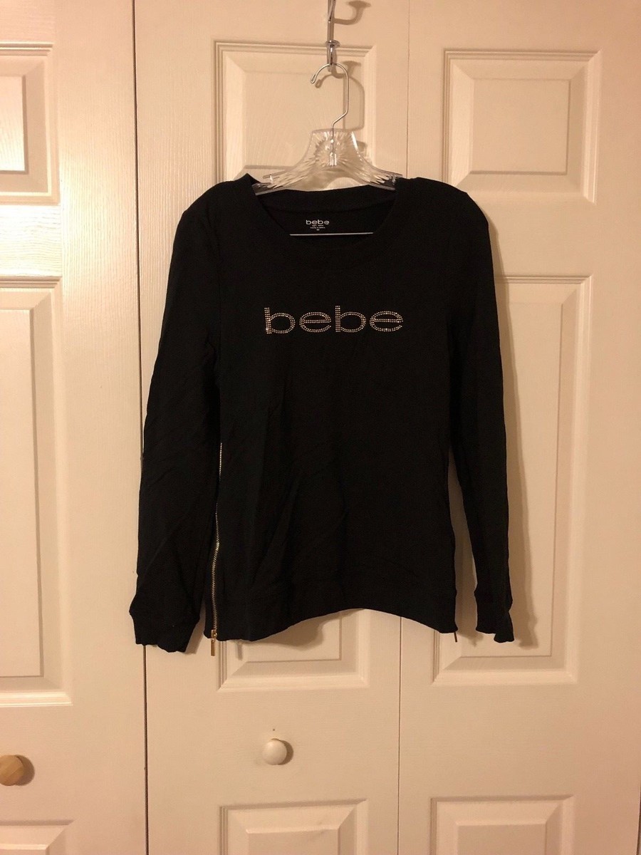 [as\"on］ 24fw BEBE LONG SLEEVE Long Sleeve Scoop Neck Bebe Logo Rib Top | bebe