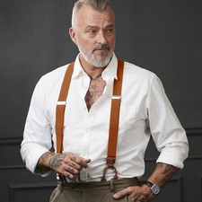 Tendhim Mens Brown Braces, New With Box, RRP 35