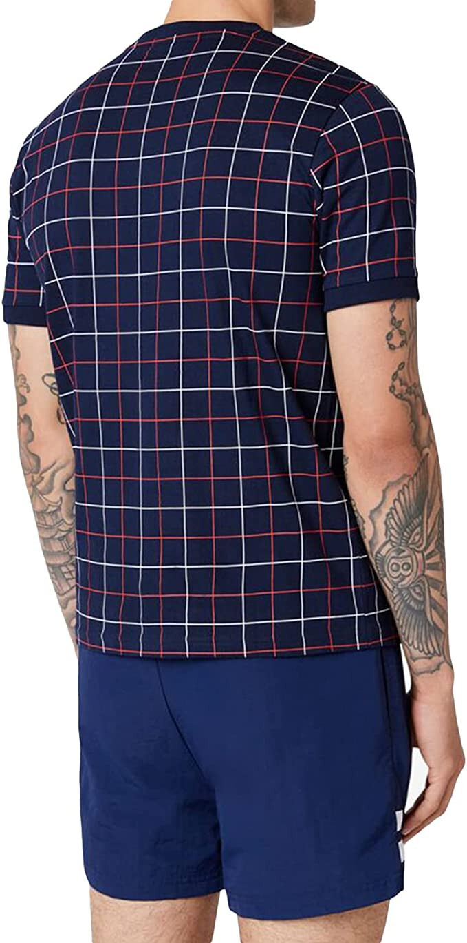 Fila Men's Casbian Crew Tee Shirt FNVY FRED WHT S