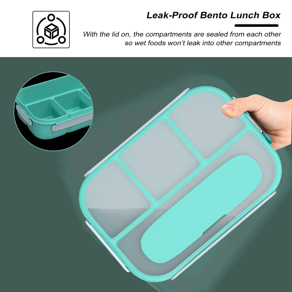 Bento Lunch Box for Kids Adults 4 Compartments Leak-proof Bento Box Microwave US