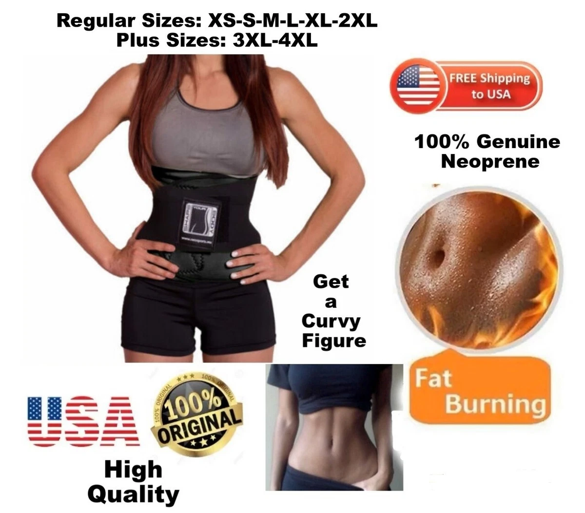 Hot Shapers Hot Belt Women?s Waist Trimmer (4XL, Black) 