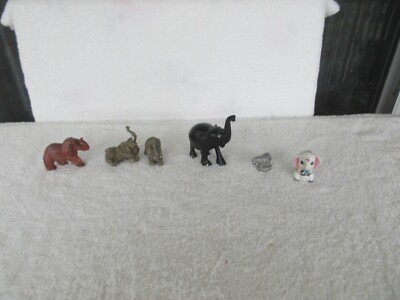 SET OF 6~~Vintage~~  Porcelain Mixed Designs ELEPHANT Figurine's ~~QUALITY ITEMS