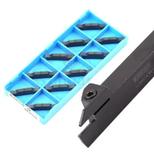 MGEHR1616-3 16mm CNC External Cut-Off Grooving Tool Holder + 10Pcs MGGN300