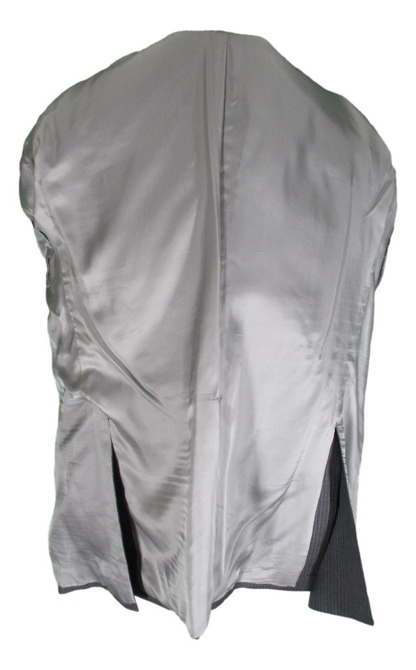 Oxxford Clothes Mens Grey Stripe 2 Btn Wool Suit 44R Working Cuffs