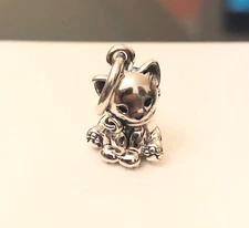 Pandora Sweet Cat Dangle Charm #798011EN16 +FREE GIFT Box +Tag