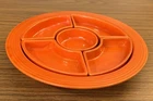 6 Piece Fiesta Relish Tray Set Original Red c.1936 Homer Laughlin Fiestaware