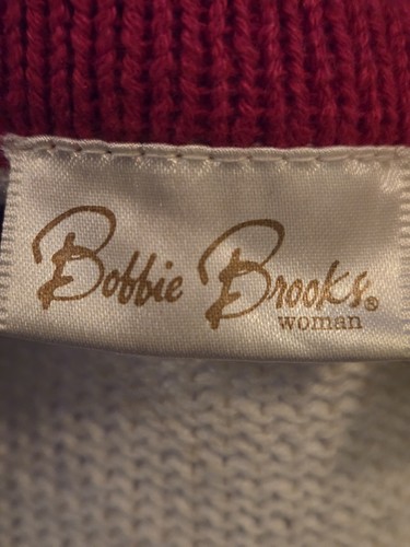 Vintage BOBBIE BROOKS 14W/16W Christmas Sweater Vest Poinsettia Holiday Beaded - Picture 11 of 11