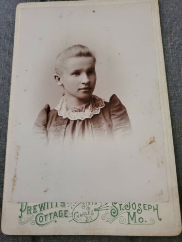 Vintage Cdv Beautiful Blonde Girl Fancy Dress By Prewitts Cottage Of St. Joseph, - Picture 1 of 2