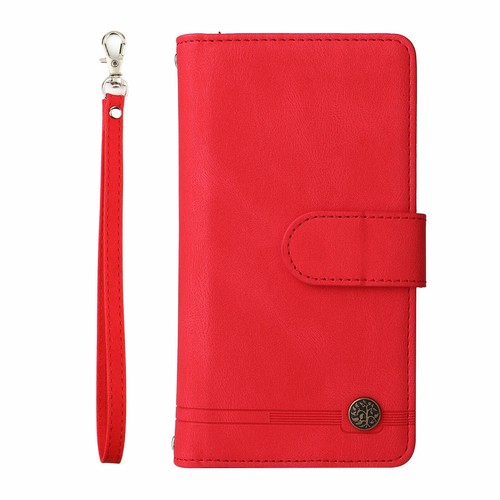 Flip Strap Zipper Wallet Phone Case For iPhone 16 15 14 13 12 11 Pro Max XR XS - 第 16/17 張圖片