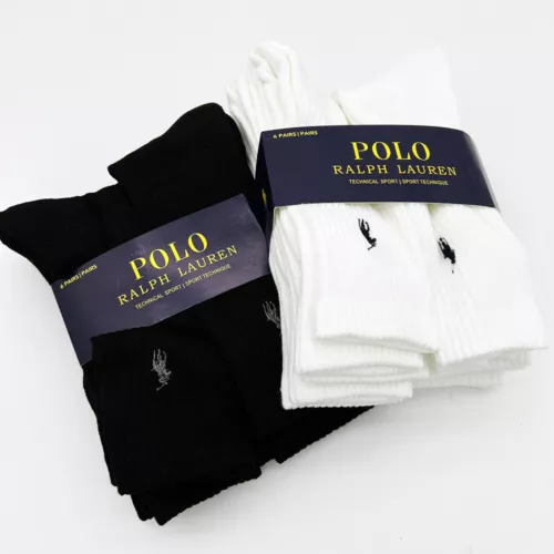 Ralph Lauren Vintage Polo 6 Pairs Men's Socks UK/US Size 6 - 10- White Black New - Picture 1 of 12