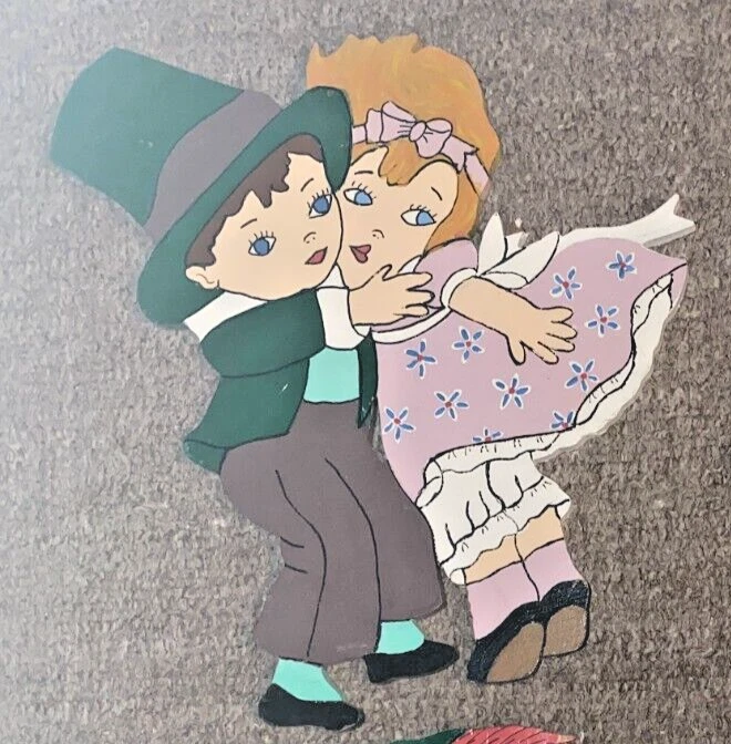 Placa de arte de pared de rimas infantiles azul lavanda dilly madera recortada a mano pintada Foto 3 de 4