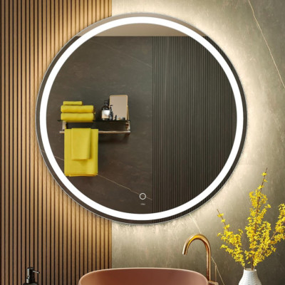 32'' LED Round Bathroom Mirror, Dimmable, Anti-Fog, Touch Control, Easy Install