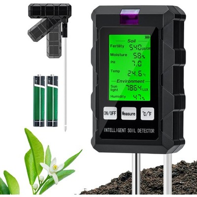Wigearss 6 in 1 Bodentester digital pH Feuchtigkeit Temperatur Licht