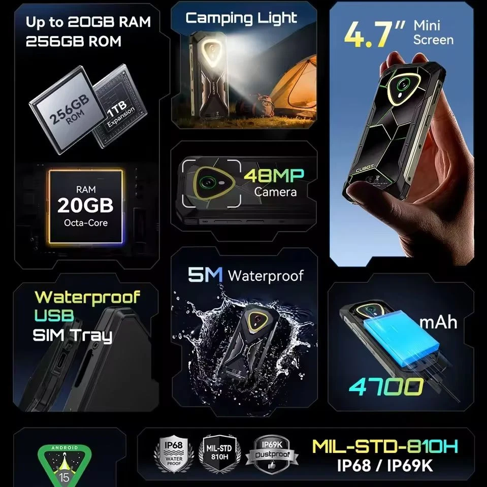 Global Cubot KingKong MINI 4 Rugged Smartphone 4.7inch Octa Core 20GB+256GB IP68 - Image 2 of 4