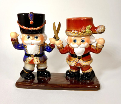 Yankee Candle Dueling Nutcrackers Double Tea Light Candle Holder Christmas Decor