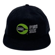 Vintage Swingster Cargill Hybrid Seeds Snapback Hat Black Corduroy