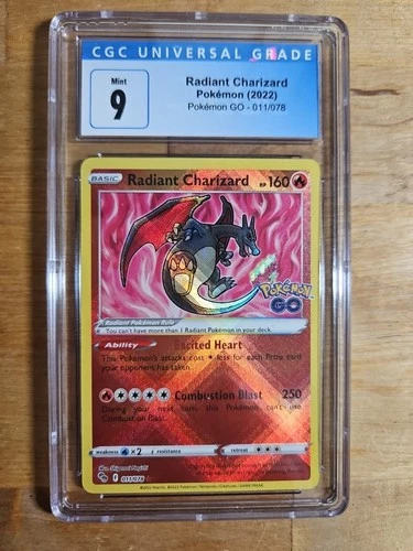Pokémon TCG Radiant Charizard Pokemon GO 011/078 Holo Radiant Rare graded cgc 9