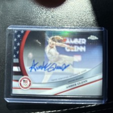 2026 TOPPS CHROME WINTER OLYMPICS USA FLAG /76 REFRACTOR AMBER GLENN AUTO gold!