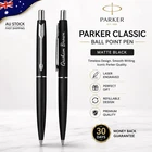 Personalized Engraved Parker Classic Matte black Chrome Trim Ball Pen NEW