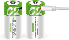 Rechargeable C Batteries 1.5V 5000Mwh USB Lithium Ion Rechargeable C Battery wit