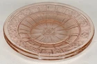 2 Vintage Pink Depression Glass Jeannette DORIC 6" Snack Bread Dessert Plates