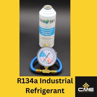 Envirosafe Industrial Auto AC R134a Replacement Refrigerant, Can And Gauge