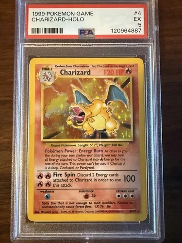 Pokémon TCG Charizard Holo RARE 4/102 Base Set PSA 5 1999